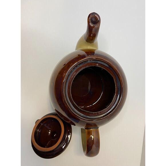 Brown, Taupe, & Tan Earthenware Teapot, Collectible, Kitchenware - Picture 5 of 7